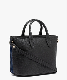 sac femme porte main avec devant tresse noir sacs a mainD320201_2