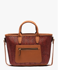 sac femme porte main avec devant tresse orange sacs a mainD320301_1