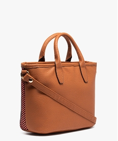 sac femme porte main avec devant tresse orange sacs a mainD320301_2