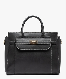 sac femme porte main avec rabat fantaisie noir sacs a mainD320501_4