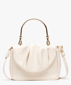 sac a main bijou avec anse doree et rabat drape blanc sacs a mainD321401_1