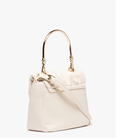 sac a main bijou avec anse doree et rabat drape blanc standard sacs a mainD321401_2