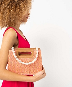 sac a main a tissage multicolore et poignees integrees orange sacs a mainD322101_1