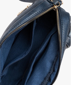 sac besace femme compact a pochette et details dores bleuD322501_3