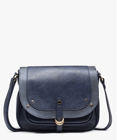 sac besace femme a grand rabat bleu sacs bandouliereD322601_1