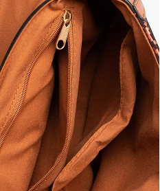 sac femme forme rectangle en raphia tresse avec large rabat orange sacs bandouliereD323201_3
