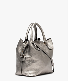 sac femme multicompartiment effet graine metallise gris sacs bandouliereD323801_2