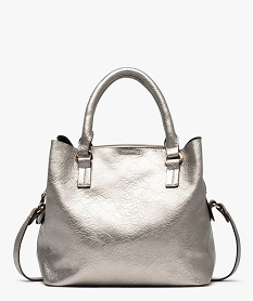 sac femme multicompartiment effet graine metallise gris sacs bandouliereD323801_4