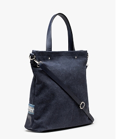 sac cabas femme bimatiere avec perles et sequins a bandouliere amovible bleu sacs bandouliereD326201_2