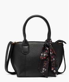 sac femme petit volume avec foulard sur les anses noirD326501_1