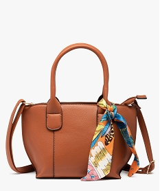 sac femme petit volume avec foulard sur les anses orange sacs a mainD326601_1