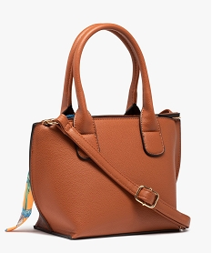 sac femme petit volume avec foulard sur les anses orangeD326601_2