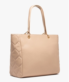 sac cabas femme matelasse avec fermeture zippee beige sacs a mainD326701_2