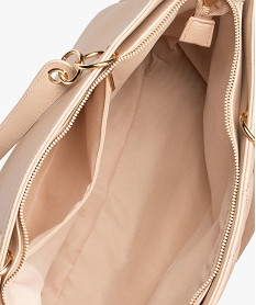 sac cabas femme matelasse avec fermeture zippee beige sacs a mainD326701_3