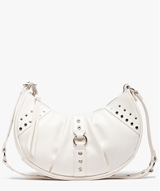 GEMO Sac besace femme demi-lune look rock Beige