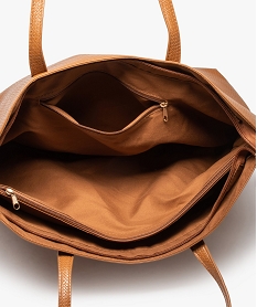 sac cabas zippe a motif ajoure geometrique orange sacs a mainD327301_3