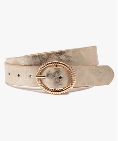 GEMO Ceinture femme aux reflets scintillants avec boucle ciselée Jaune