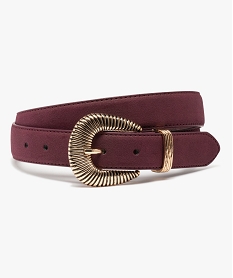 ceinture femme aspect velours avec boucle ciselee rougeD328101_1