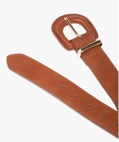 ceinture femme large avec liseres tresses sur les cotes marron vif autres accessoiresD328301_2