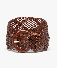GEMO Ceinture femme large tressée look bohème Orange