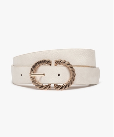 GEMO Ceinture femme à boucle métal torsadée Beige