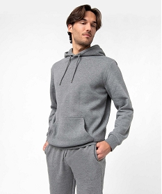 sweat homme a capuche interieur molletonne gris sweatsD329401_1