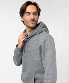 sweat homme a capuche interieur molletonne gris sweatsD329401_2