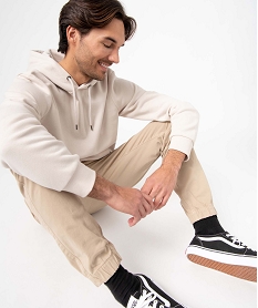 GEMO Sweat à capuche intérieur molletonné homme blanc vif