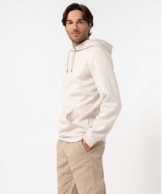 sweat homme a capuche interieur molletonne beige sweatsD329501_2