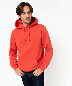 sweat homme a capuche interieur molletonne orangeD329601_2