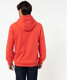 sweat homme a capuche interieur molletonne orange sweatsD329601_3