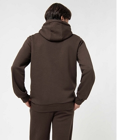 sweat a capuche interieur molletonne homme brun sweatsD329701_3