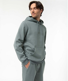 sweat homme a capuche interieur molletonne vertD329801_1