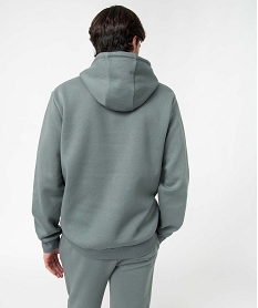 sweat homme a capuche interieur molletonne vert sweatsD329801_3