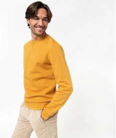 sweat homme avec interieur molletonne jaune sweatsD330101_2