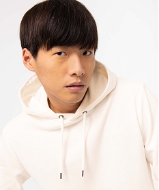 sweat a capuche non molletonne homme blanc sweatsD330201_2