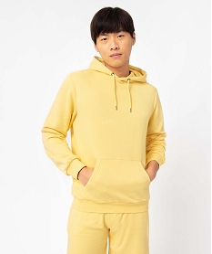 sweat homme a capuche non molletonne jaune sweatsD330401_2