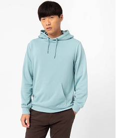 sweat homme a capuche non molletonne bleuD330501_1