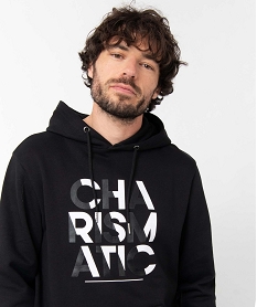 sweat homme imprime a capuche noir sweatsD330601_2