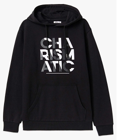 sweat homme imprime a capuche noir sweatsD330601_4