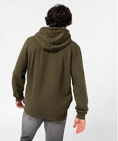 sweat homme a capuche doux et chaud vert sweatsD330701_3