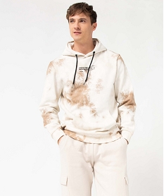 sweat homme tie-and-dye a capuche beige sweatsD330901_2