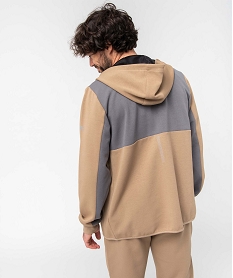 sweat homme zippe a capuche beige sweatsD332301_4