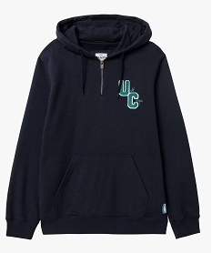 sweat homme a capuche et col zippe - camps united bleu sweatsD332701_4