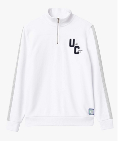 sweat homme a col camionneur zippe - camps united blanc sweatsD332801_4
