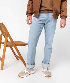 GEMO Jean coupe Regular légèrement délavé homme Bleu