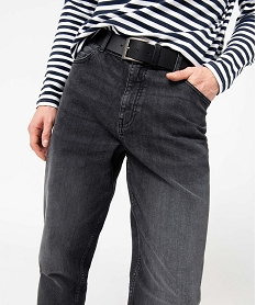 jean homme coupe tapered et delave noir jeans largesD333901_2