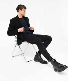 GEMO Jean homme skinny taille haute en coton stretch noir vif