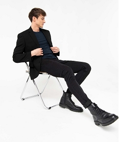 GEMO Jean homme skinny taille haute en coton stretch Noir