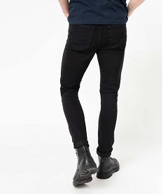 jean homme skinny taille haute en coton stretch noirD334101_3